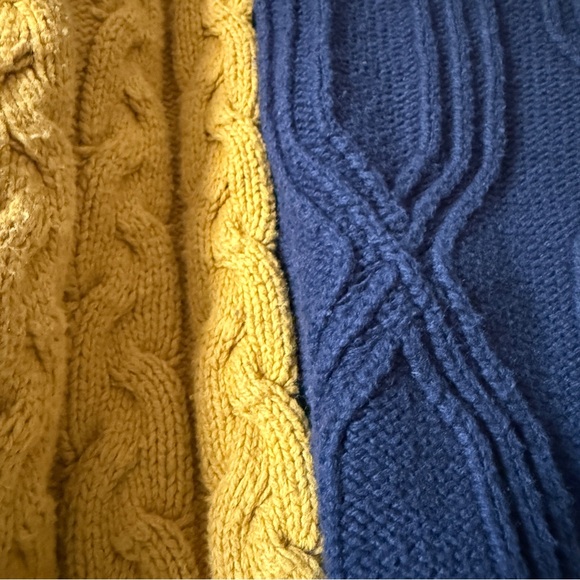 Anthropologie Maeve Colorblock Cable Knit Sweater XS Preppy - Picture 6 of 8